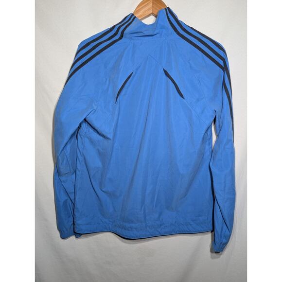 Adidas Womens Full Zip Track Jacket Sz Large Running Light Blue 3 Stripes Y2K - Picture 4 of 6